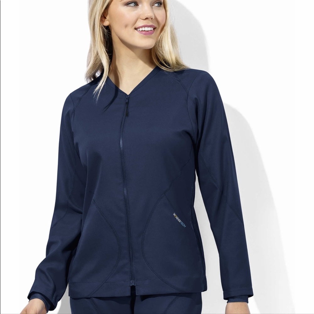 Donated EUC WonderWink WonderTech Small ZipUp Scrub Jacket